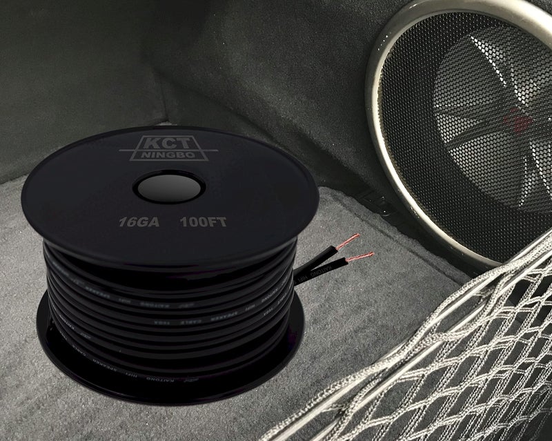 KCT 16AWG Gauge Speaker Cable Speaker Wire 100Feet Black - Image 2